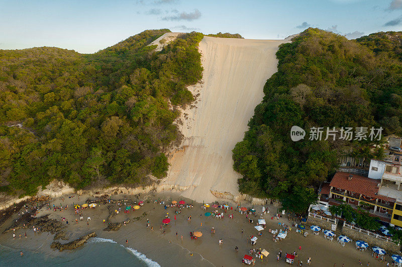 Morro do Careca海滩鸟瞰图